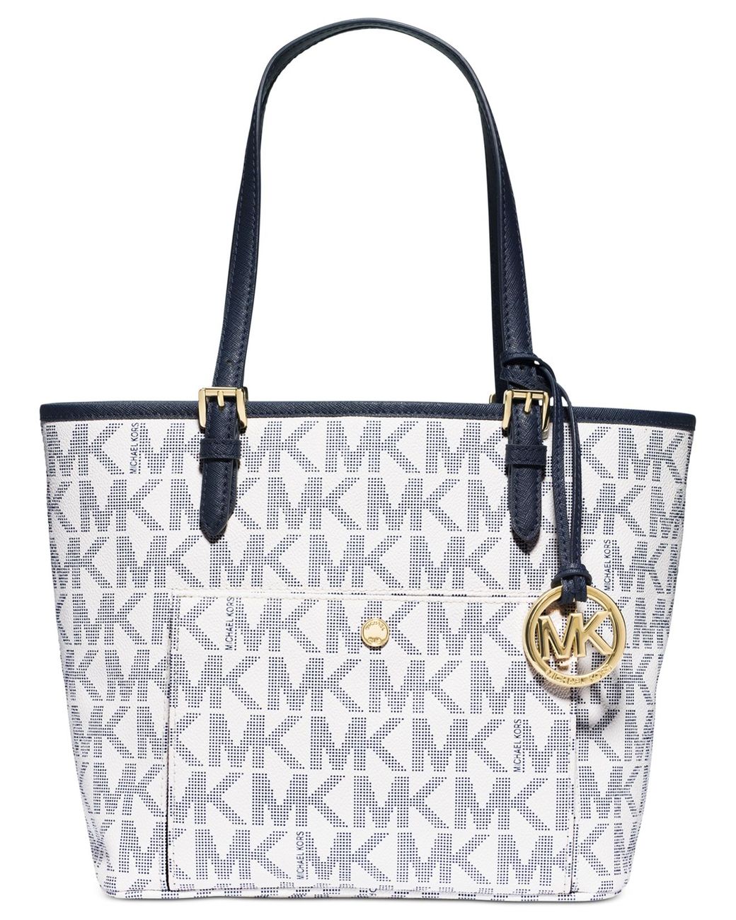 Michael Kors New York City Medium Logo Signature Carryall Tote - Bright  White