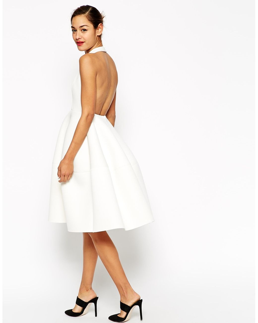 Asos white backless hot sale dress