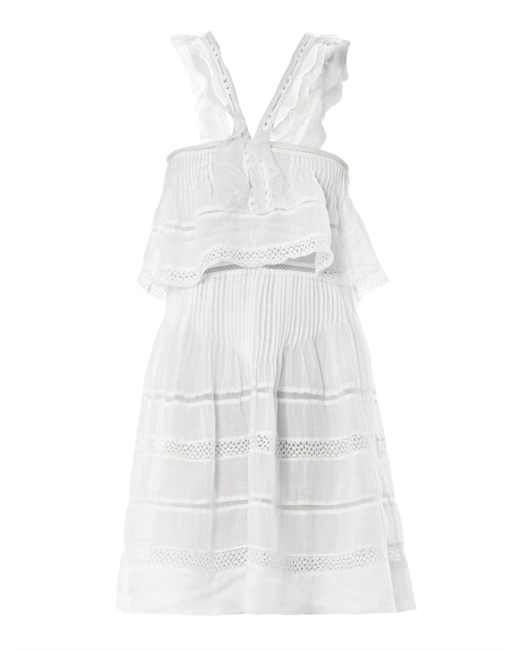 Isabel Marant Obira Vintage Ruffle Ramie Dress in White | Lyst