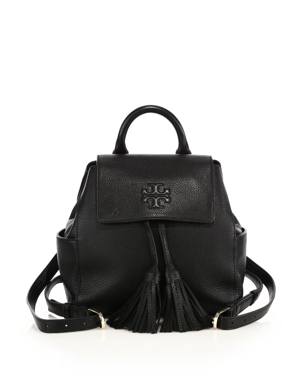 Tory Burch Thea Mini Leather Backpack in Black