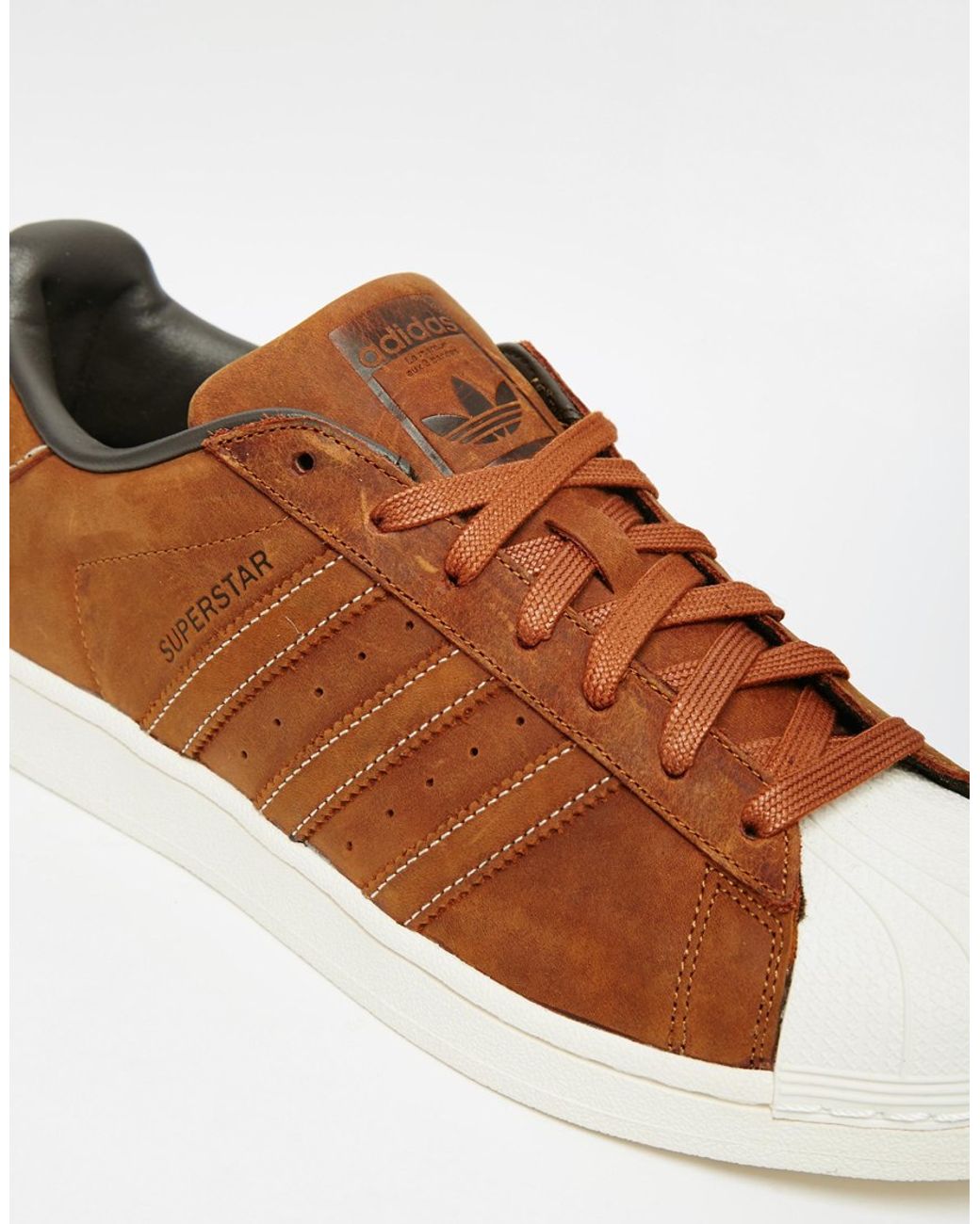 adidas Originals Waxed Leather Trainers S79471 in Brown for Men | Lyst