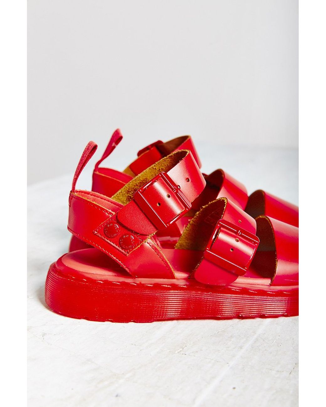 Dr. Martens Gryphon Strap Sandal in Red | Lyst