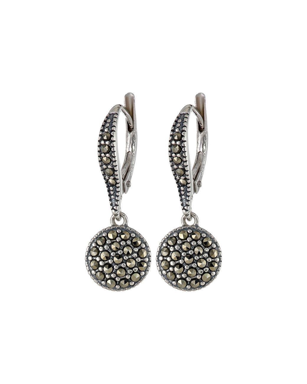 Judith Jack Round Drop Earrings in Metallic Lyst