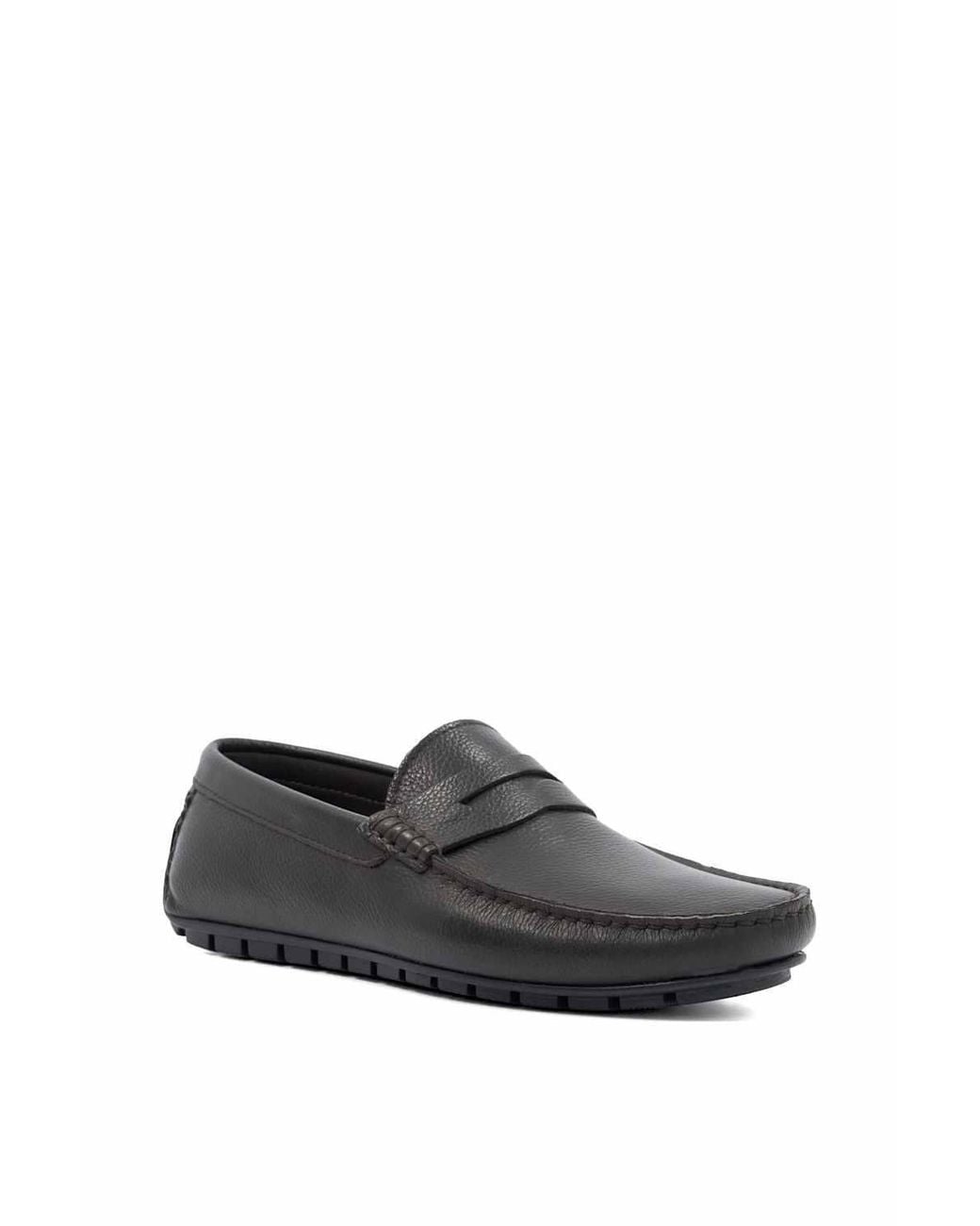 Dune White 'Brackley' Leather Slip-On Shoes for men