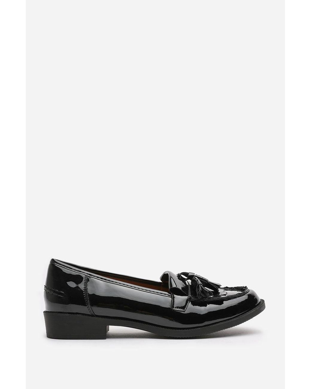 Where's That From Black Kassidy' Girl's School Shoe Tassel Slip On Penny Loafers