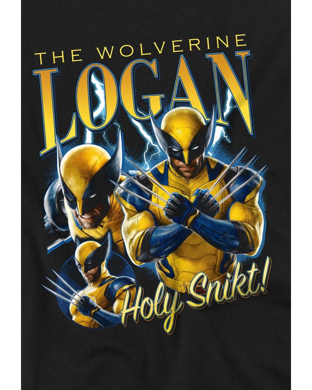 Marvel Black Deadpool & Wolverine Snikt Logan Wolverine Bootleg T-Shirt for men