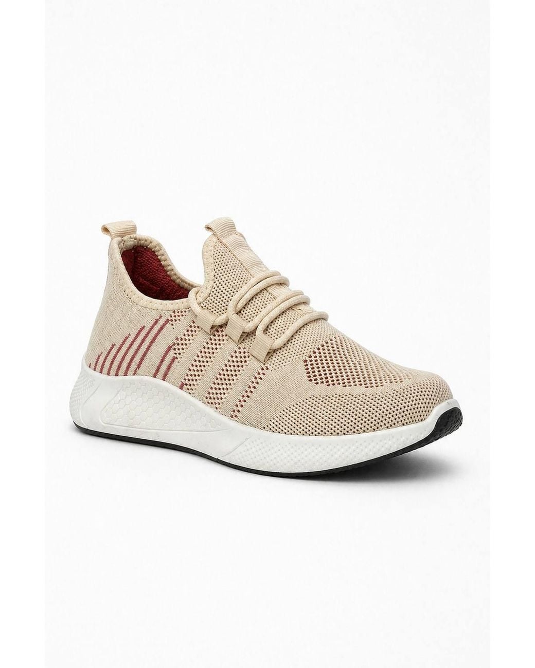 Spot on White Lightweight Knit Lace Up Trainers