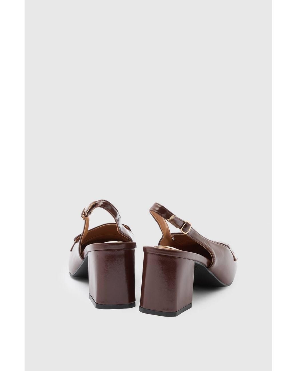 Wallis Pink Audrey Faux Leather Slingback Buckle Detail Block Heeled Loafers