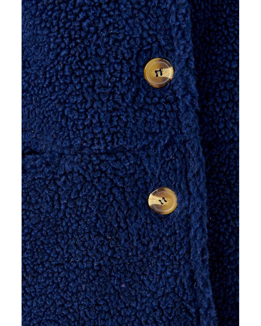 DAMART Blue Sherpa Button-Through Fleece