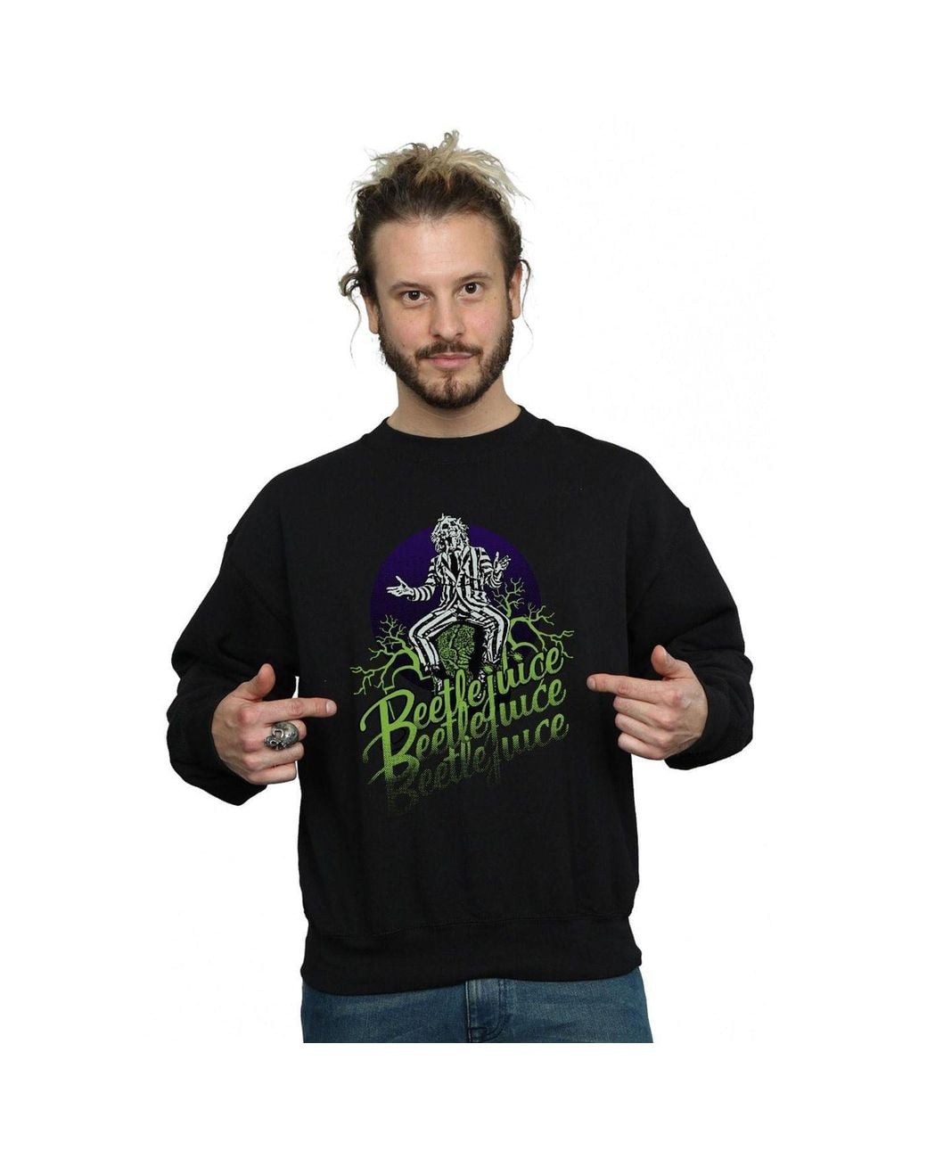 Beetlejuice Black Faded Pose Sweatshirt for men