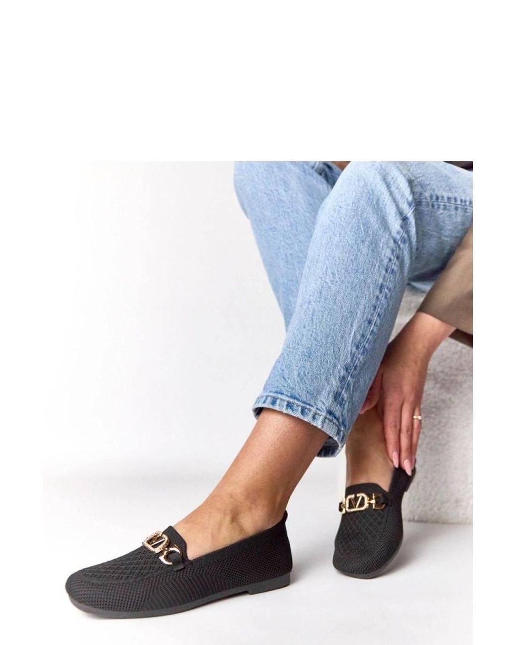 Love Lace Blue Mocassin Loafers Slip On Fabric Shoes With Ornament