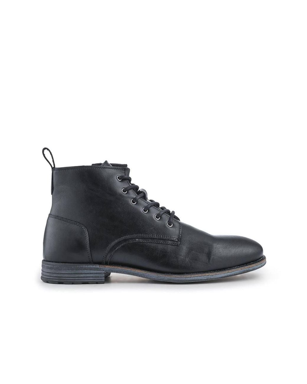 Jones Bootmaker Black Dalias Leather Ankle Boots for men