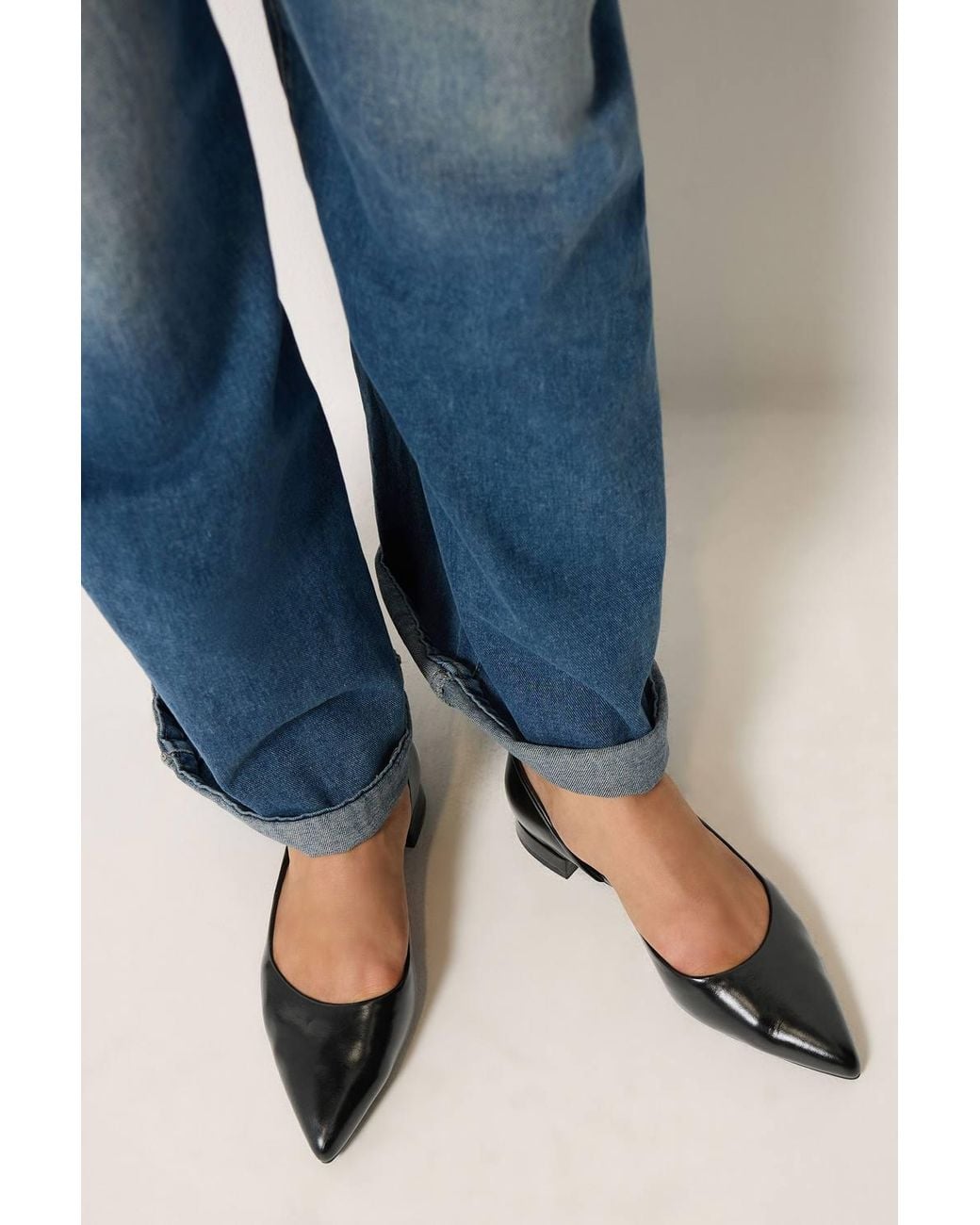 Long Tall Sally Blue Pointed Ballerina Pumps