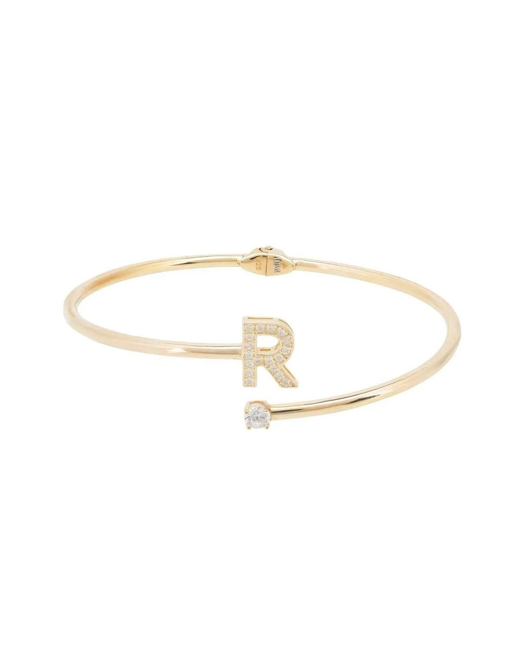Latelita London White Initial Bangle R