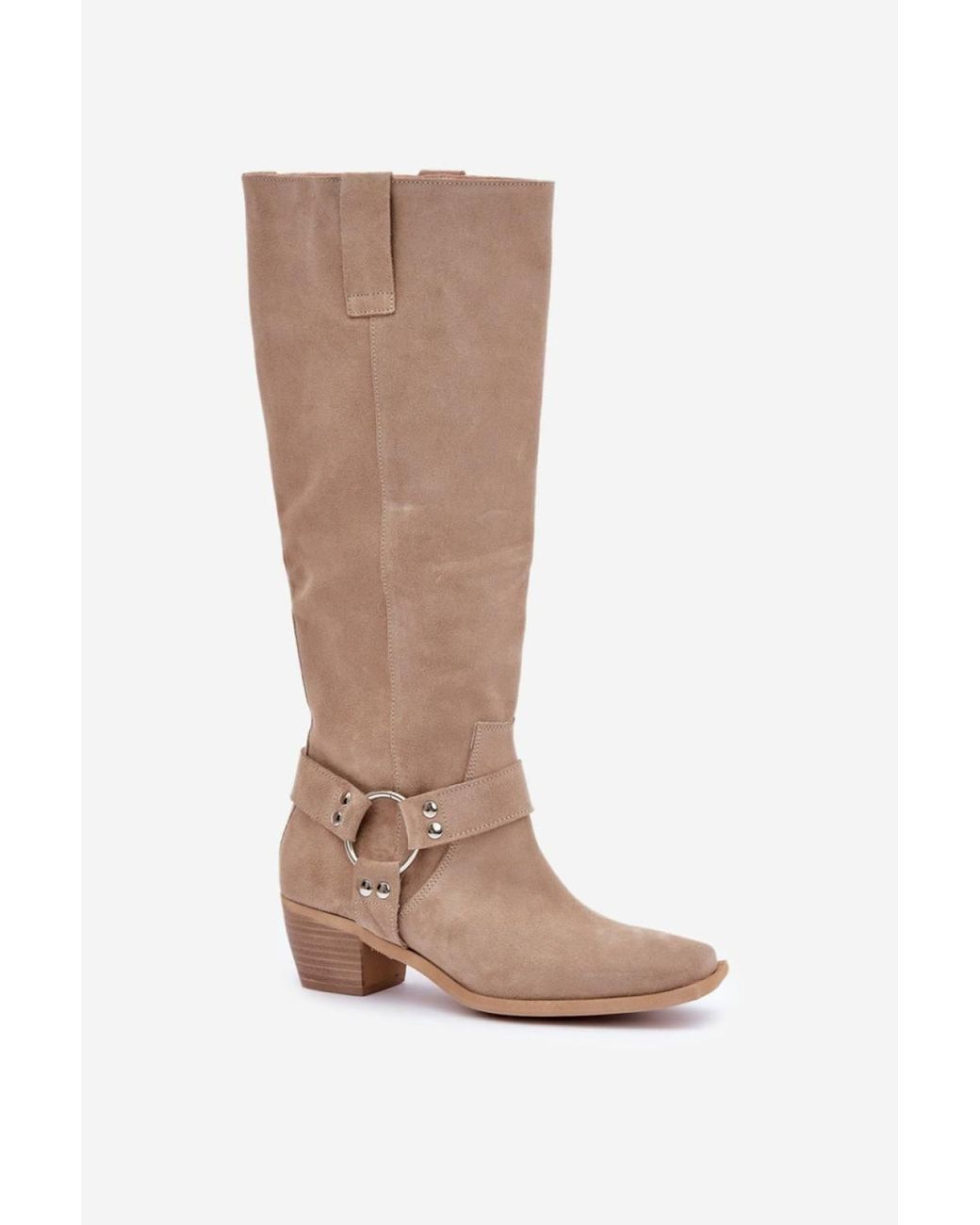 Love Lace Brown Winter Round Toe Slip-On Knee High Boots