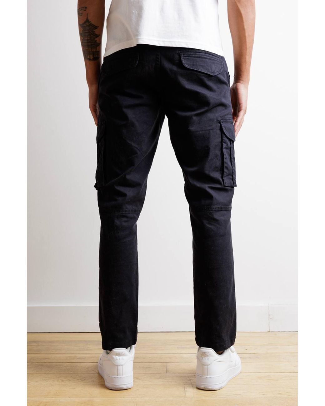 Tokyo Laundry Blue Straight Leg Cargo Trousers for men