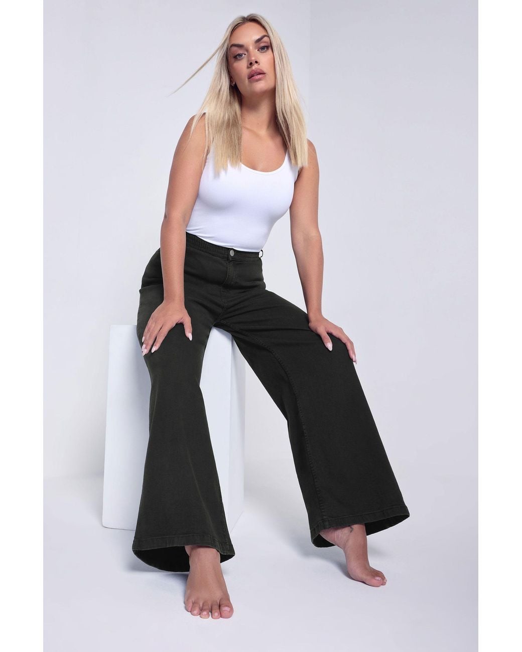 Yours White Wide Leg Slouchy Jeans