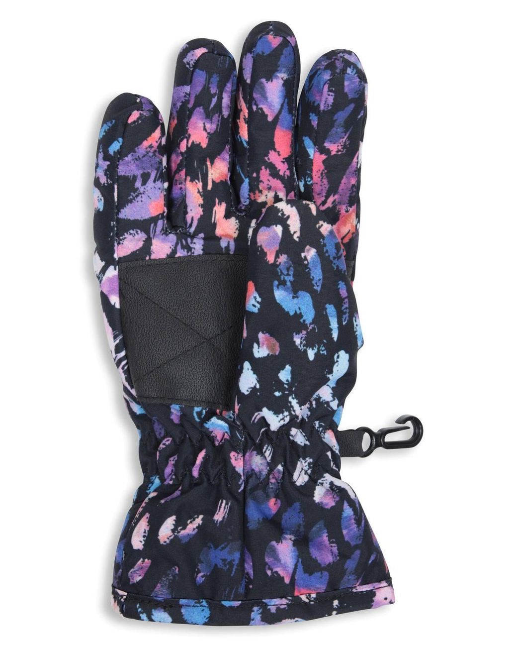 Mountain Warehouse Blue Printed Soft Warm Snowproof Stretch Cuffs Fleece Lined Ski Gloves for men