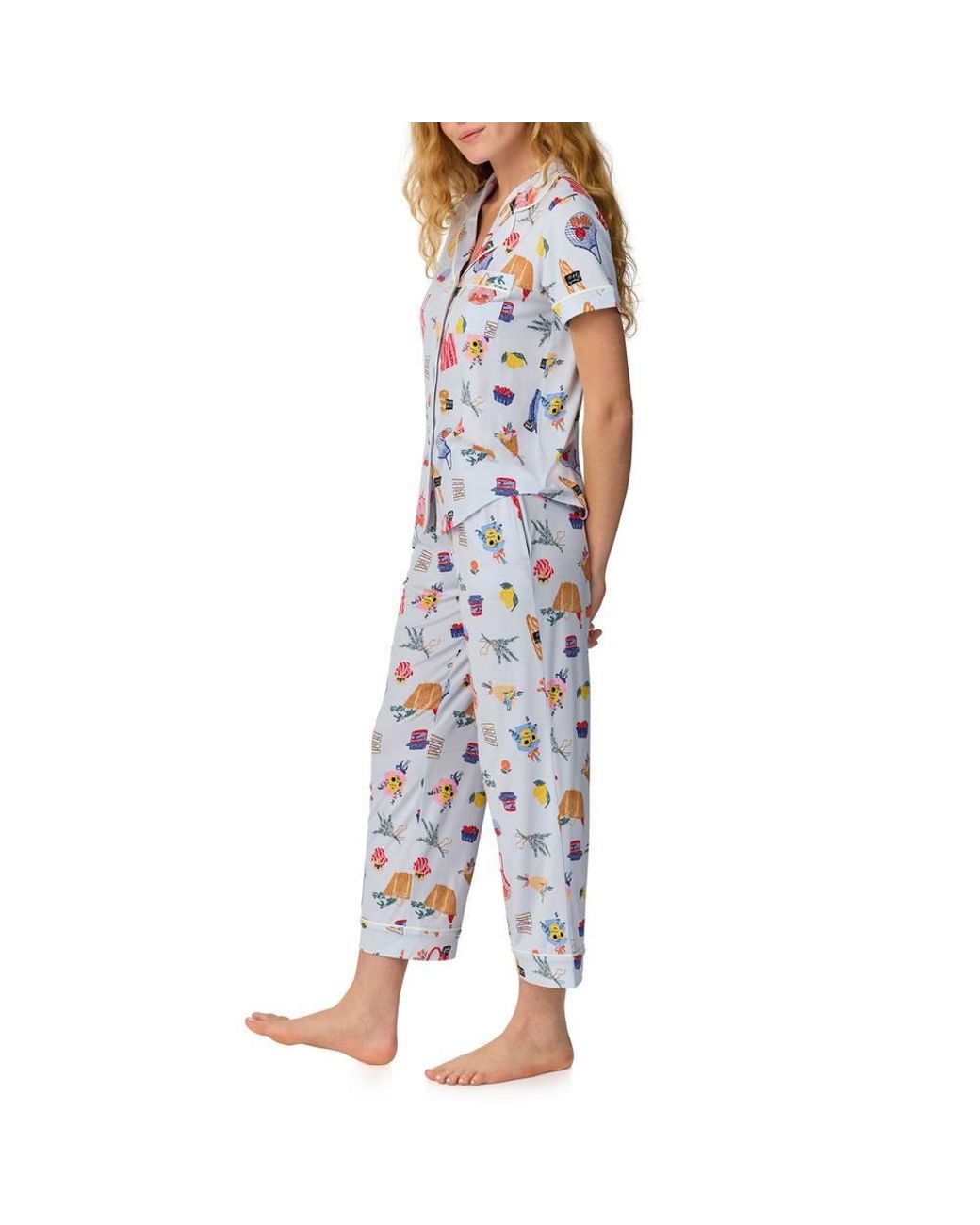 Kate Spade Blue Short Sleeve Shirt & Trouser Pyjama Set