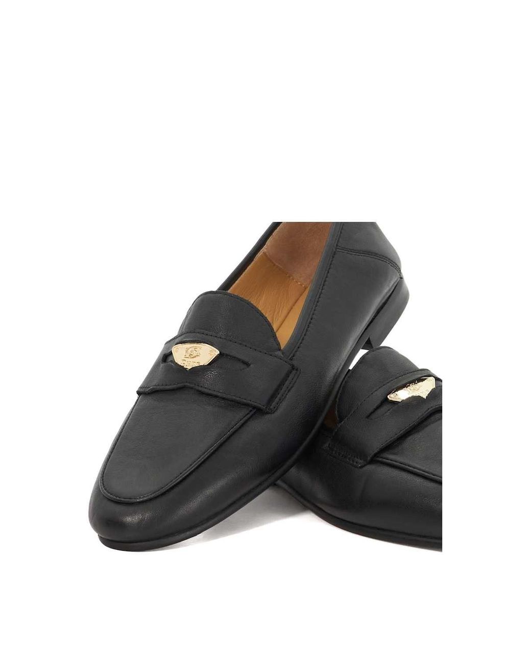 Dune Black 'Greek' Leather Loafers