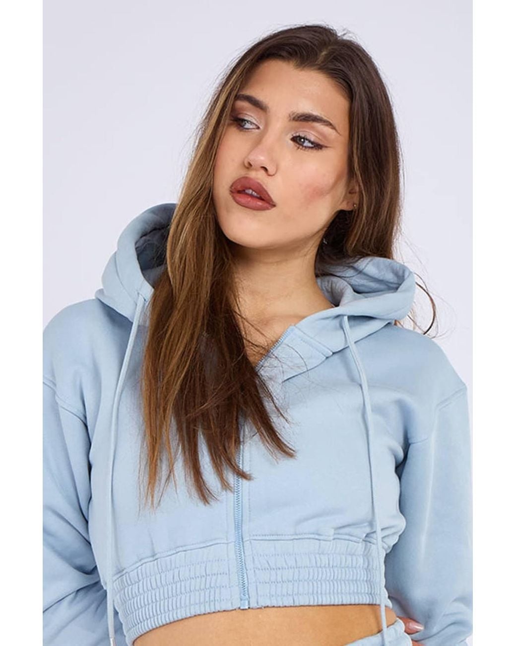 Stylewise Blue Fleeced Zip Up Hoodie