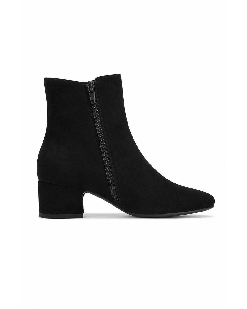 Spot on Natural Classic Ankle Boots With Mid Block Heel