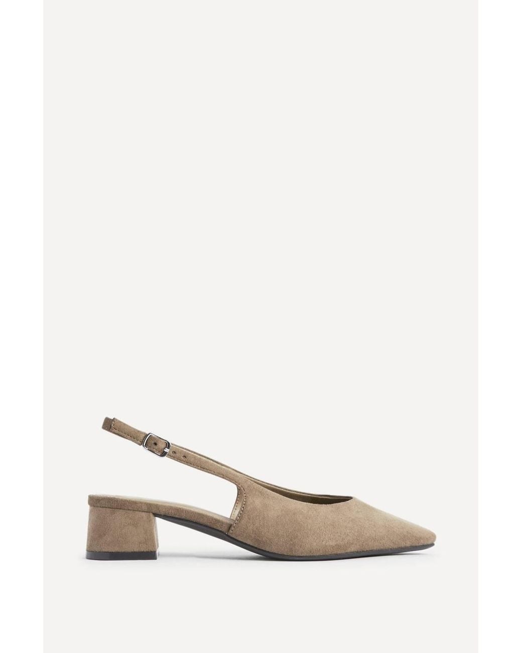 Linzi Natural Aire Faux Suede Slingback Court Heels