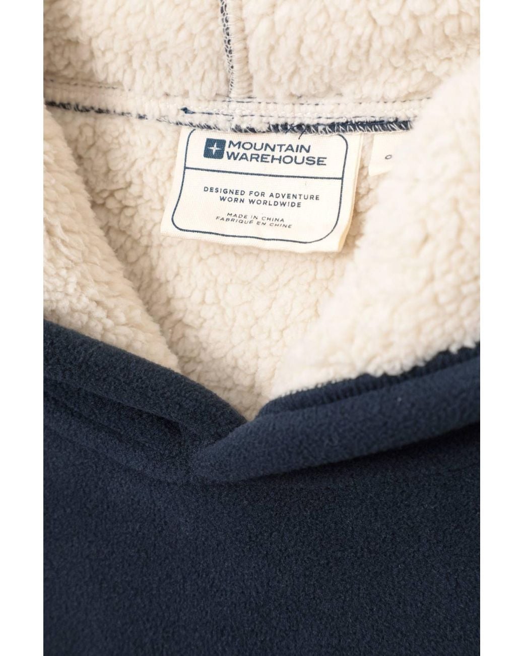 Mountain Warehouse Blue 'Snug' Kangaroo Pocket Warm Borg Lined Soft Fleece Hooded Blanket for men