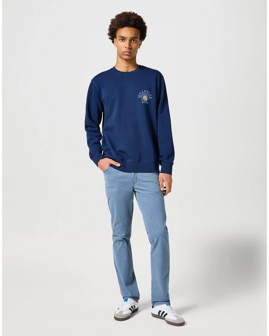 Wrangler Blue Texas Stratch Grisaille Chino Trouser For for men