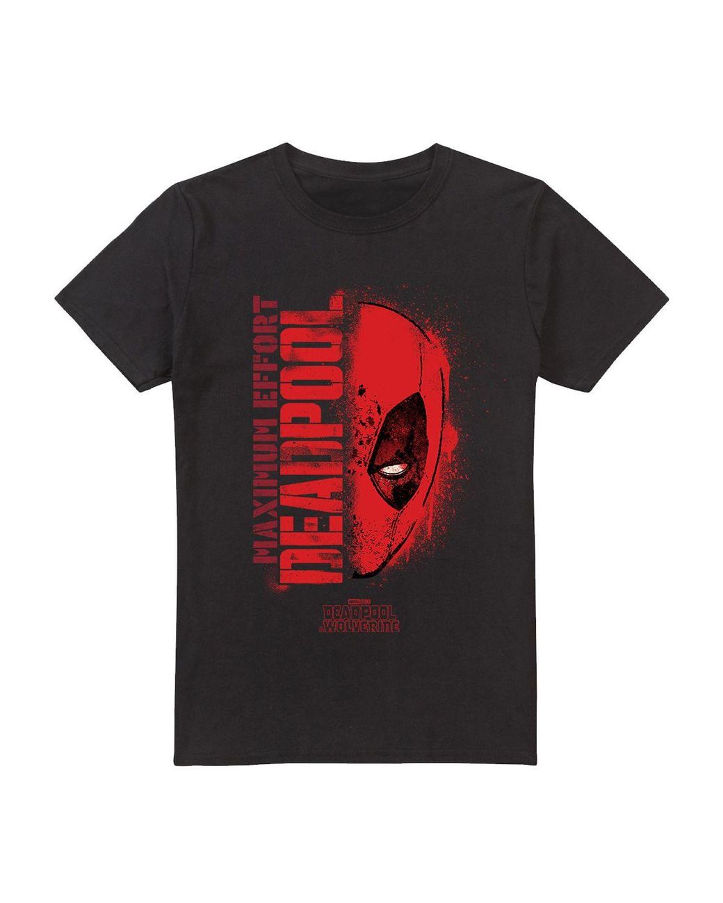 Marvel Red Deadpool Graffiti Portrait T-Shirt for men