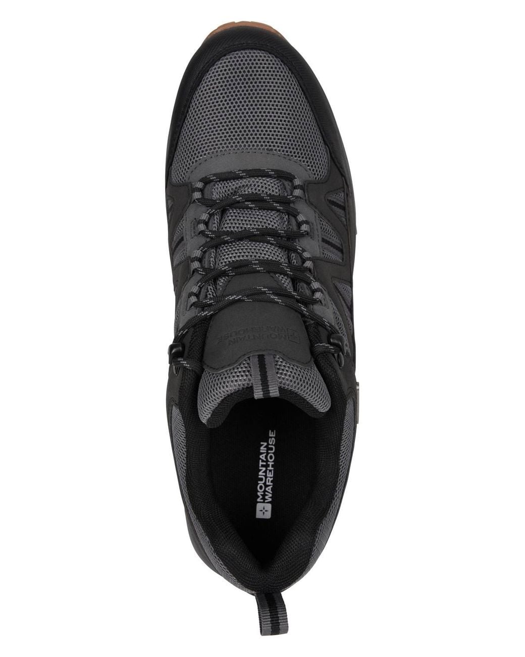 Mountain Warehouse Black 'Route' Waterproof Cushioned High Traction Grip Outdoor Walking Shoes for men