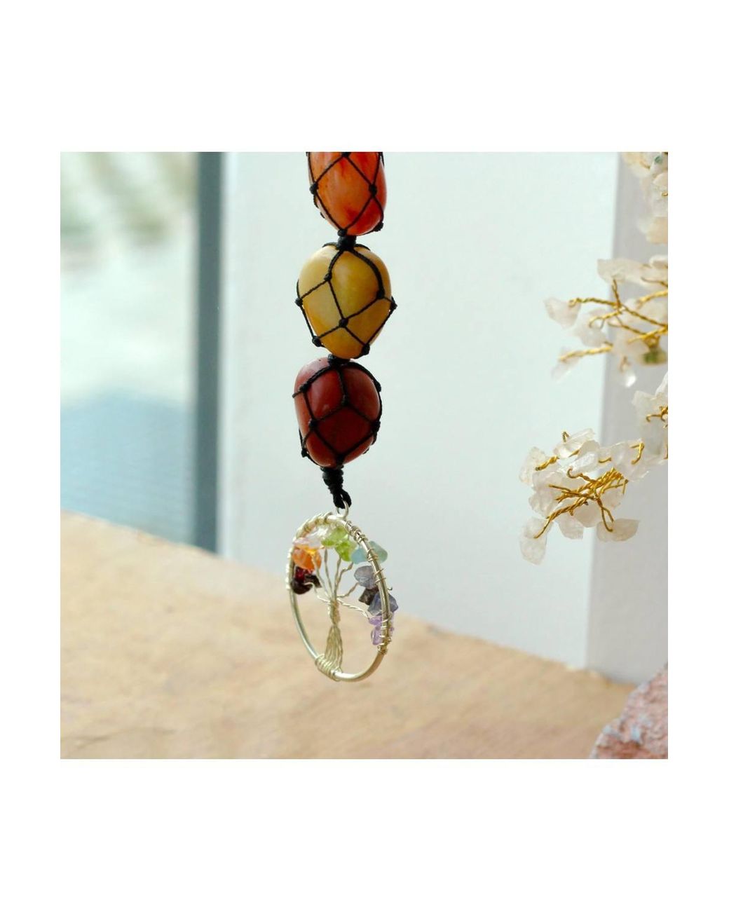 KDMD Blue Hanging Chakra Tree Of Life Pendant For Meditation & Spiritual Growth