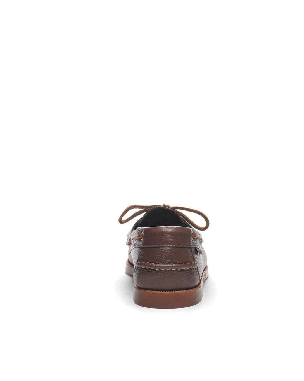 Sebago Brown Portland Martellato Full Grain Leather Boat Shoes for men
