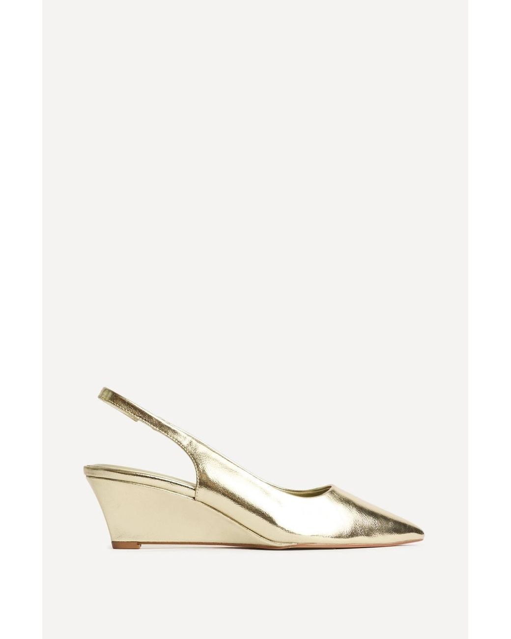 Linzi Natural Janelle Slingback Wedge Court Heels