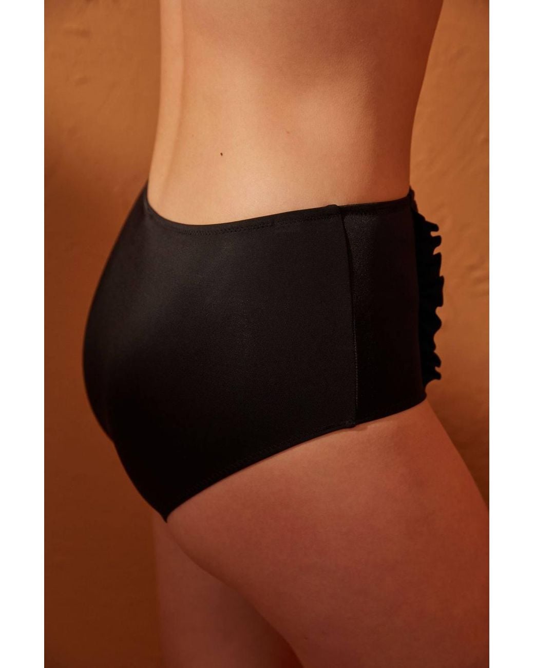 Penti Black Basic High Waist Frilly Bikini Bottom