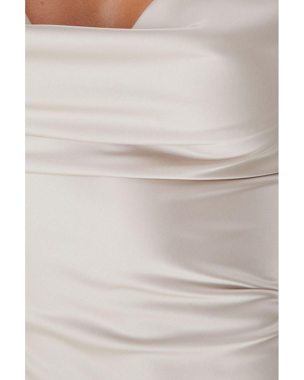 MissPap Multicolor Premium Satin Cowl Neck Fishtail Maxi Dress