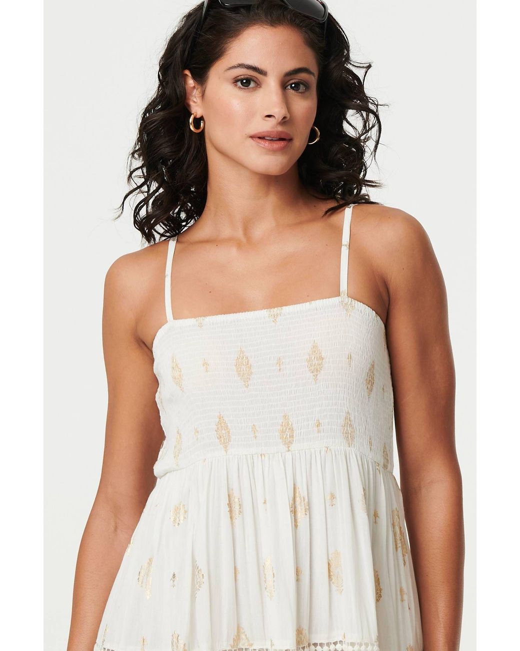Izabel London Ombre Print Tiered Sleeveless Maxi Dress
