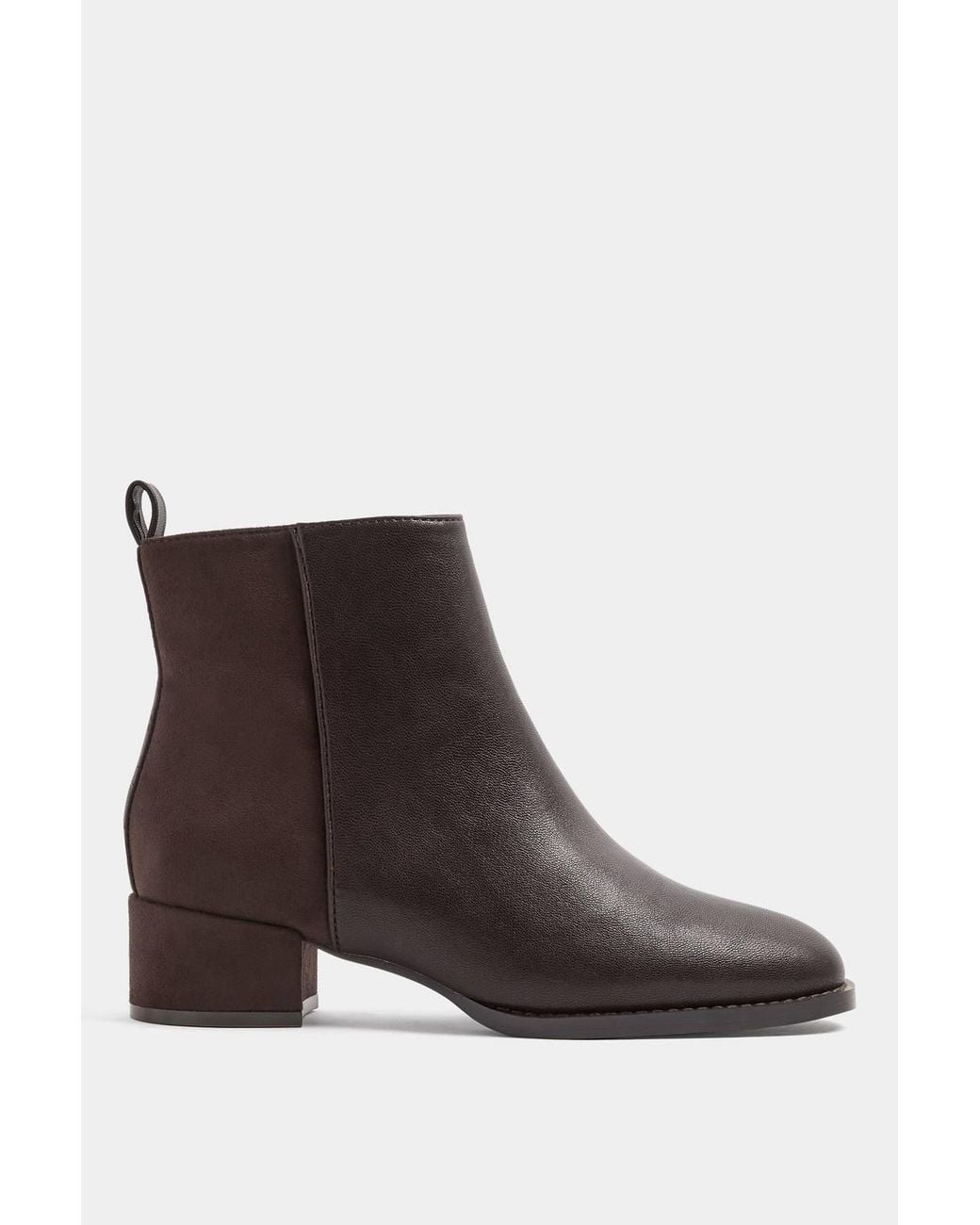 Yours Black Square Block Heel Ankle Boots