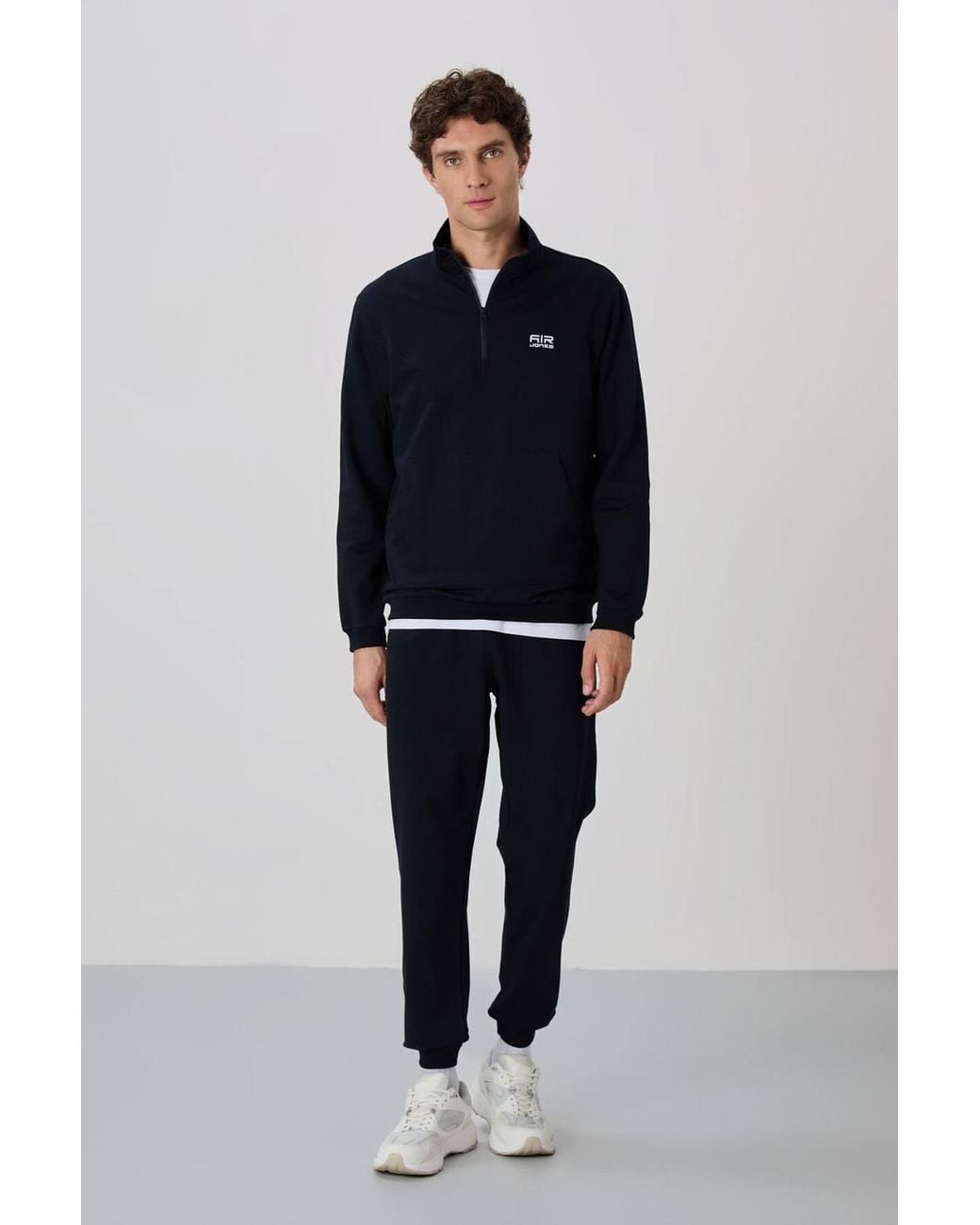 TOMMY LIFE Blue Zip-Front Sweatshirt & Pants Set for men