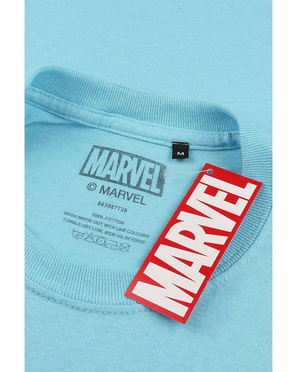 Marvel Blue Gotg Text Logo Cotton T-Shirt for men