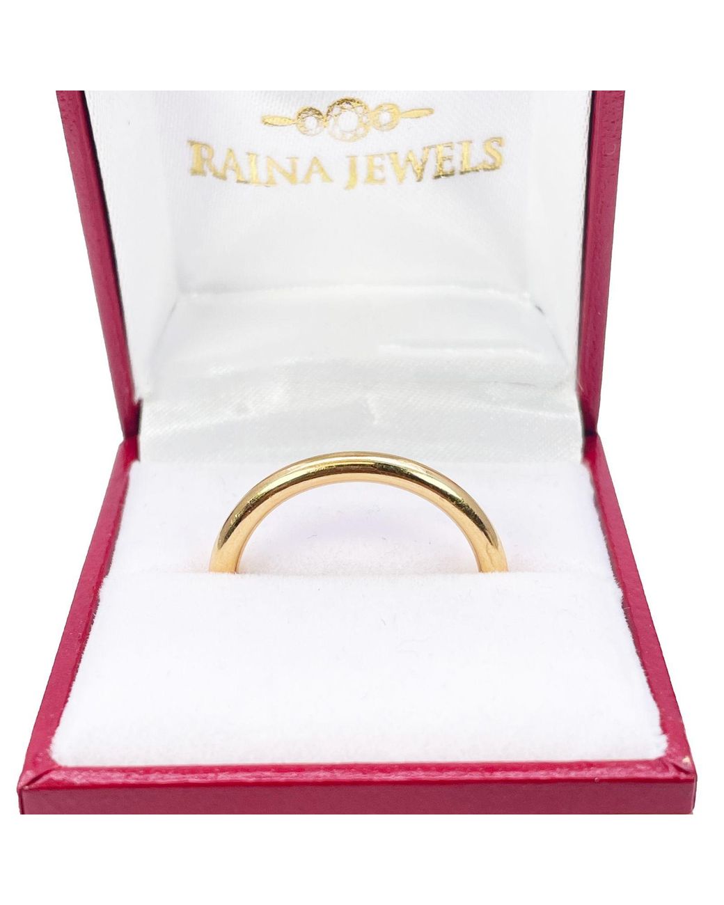 Raina Jewels Metallic 22Ct Plain High Polished Wire Band Ring 2.5Mm
