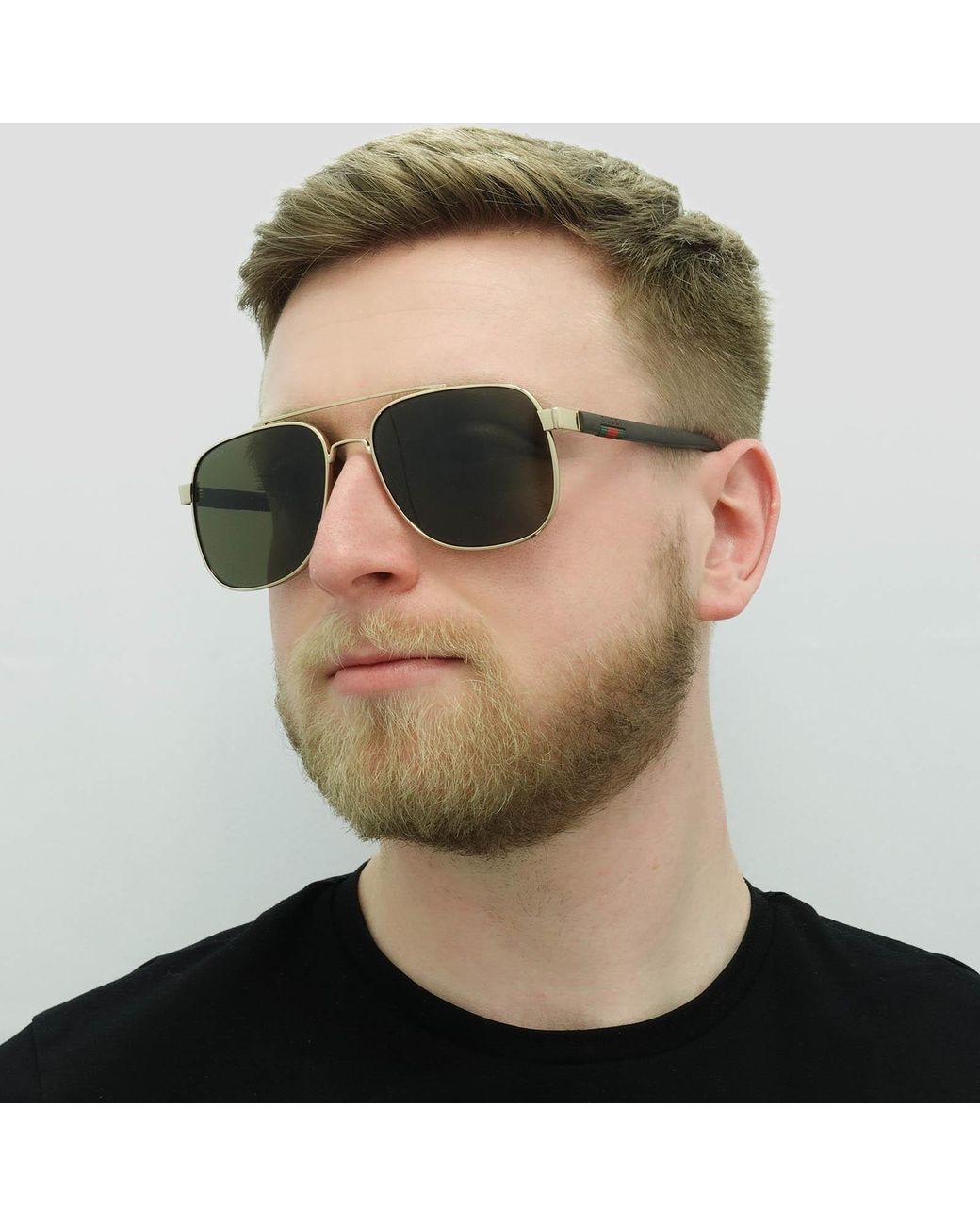 Gucci Brown Aviator Sunglasses for men