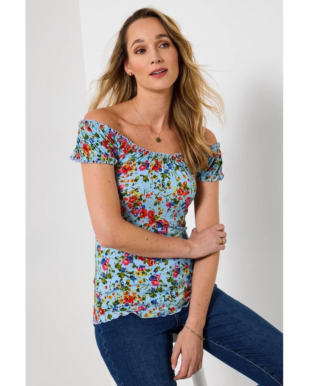 Joe Browns White Ditsy Floral Printed Boho Top