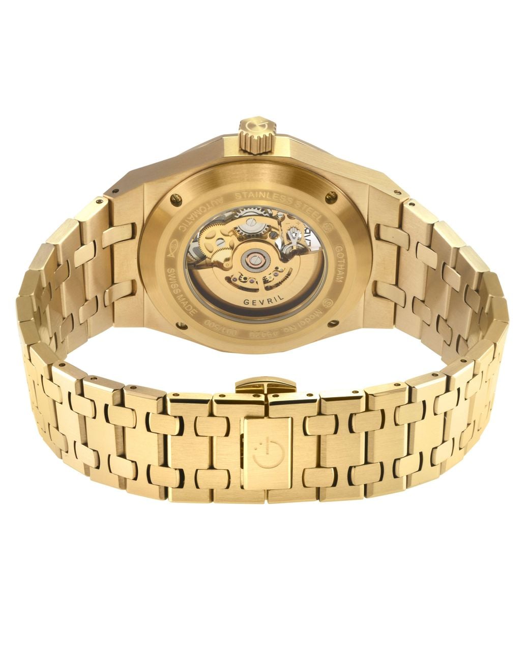 Gevril Metallic Gotham, Swiss Automatic Watch, Dial, 316L Stainless Steel, Sapphire Crystal, & Skeleton Dial for men