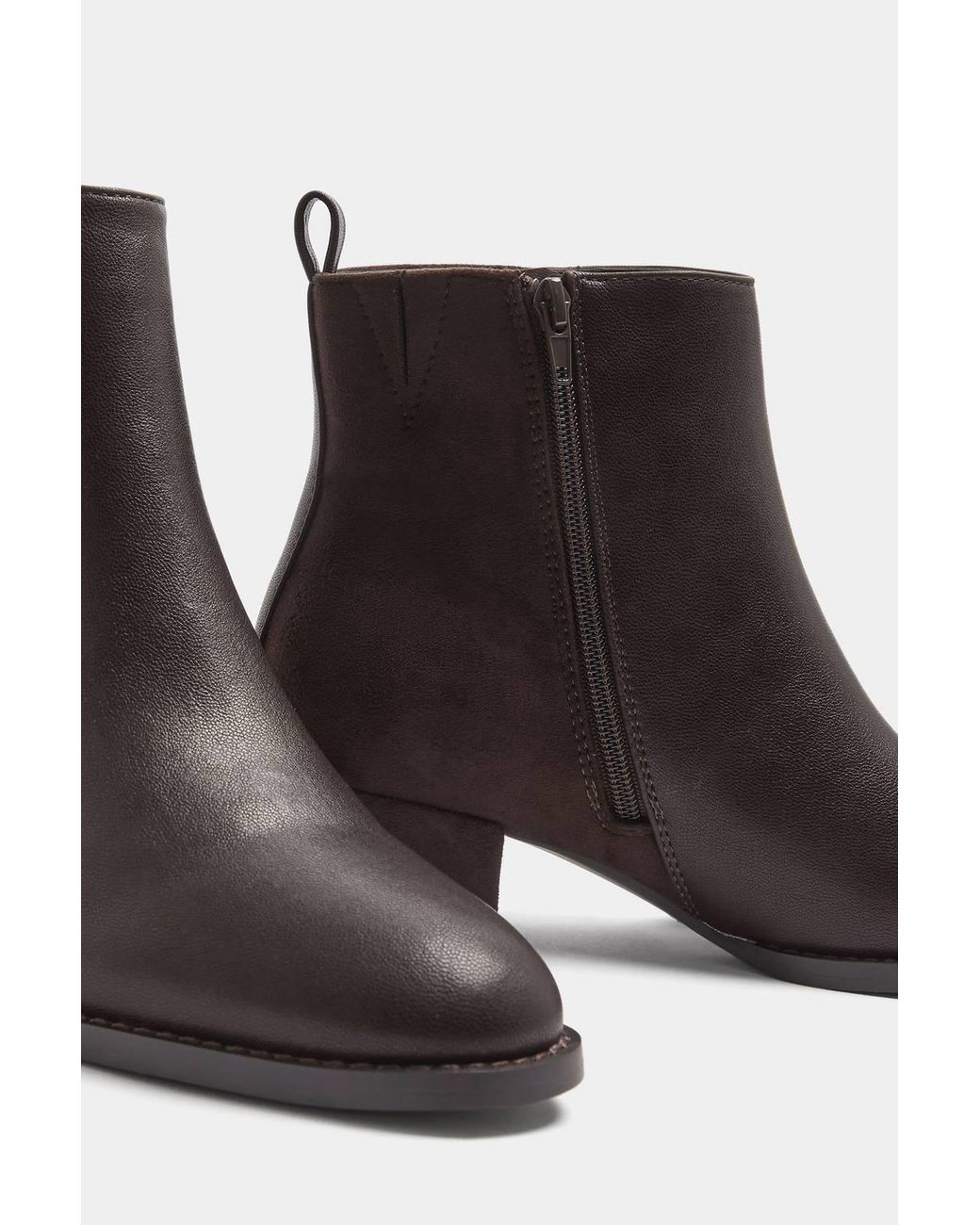 Yours Black Square Block Heel Ankle Boots
