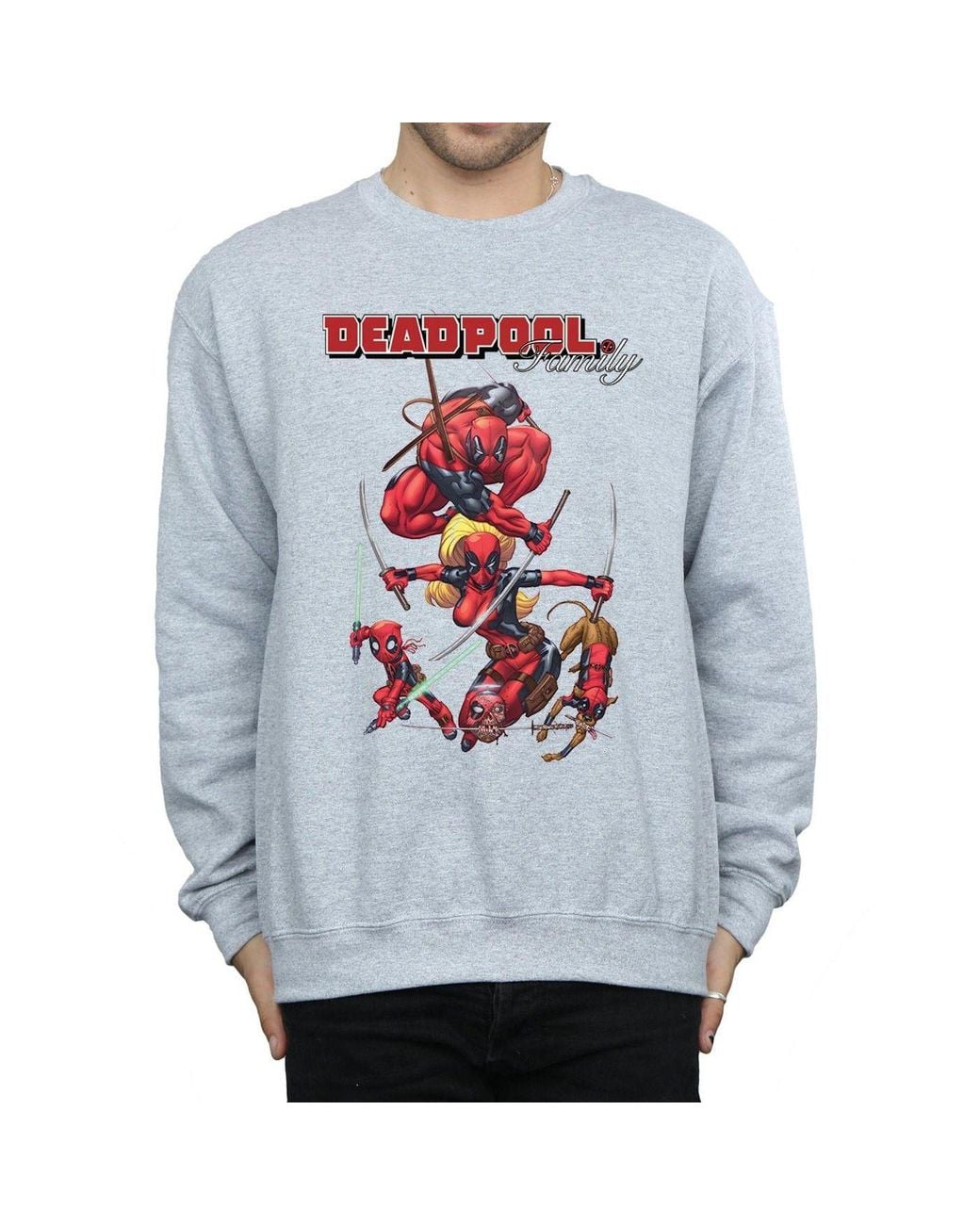Marvel Blue Deadpool Family Sweatshirt for men