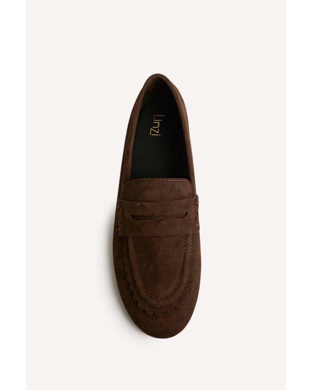 Linzi Brown Bree Suede Leather Penny Loafer