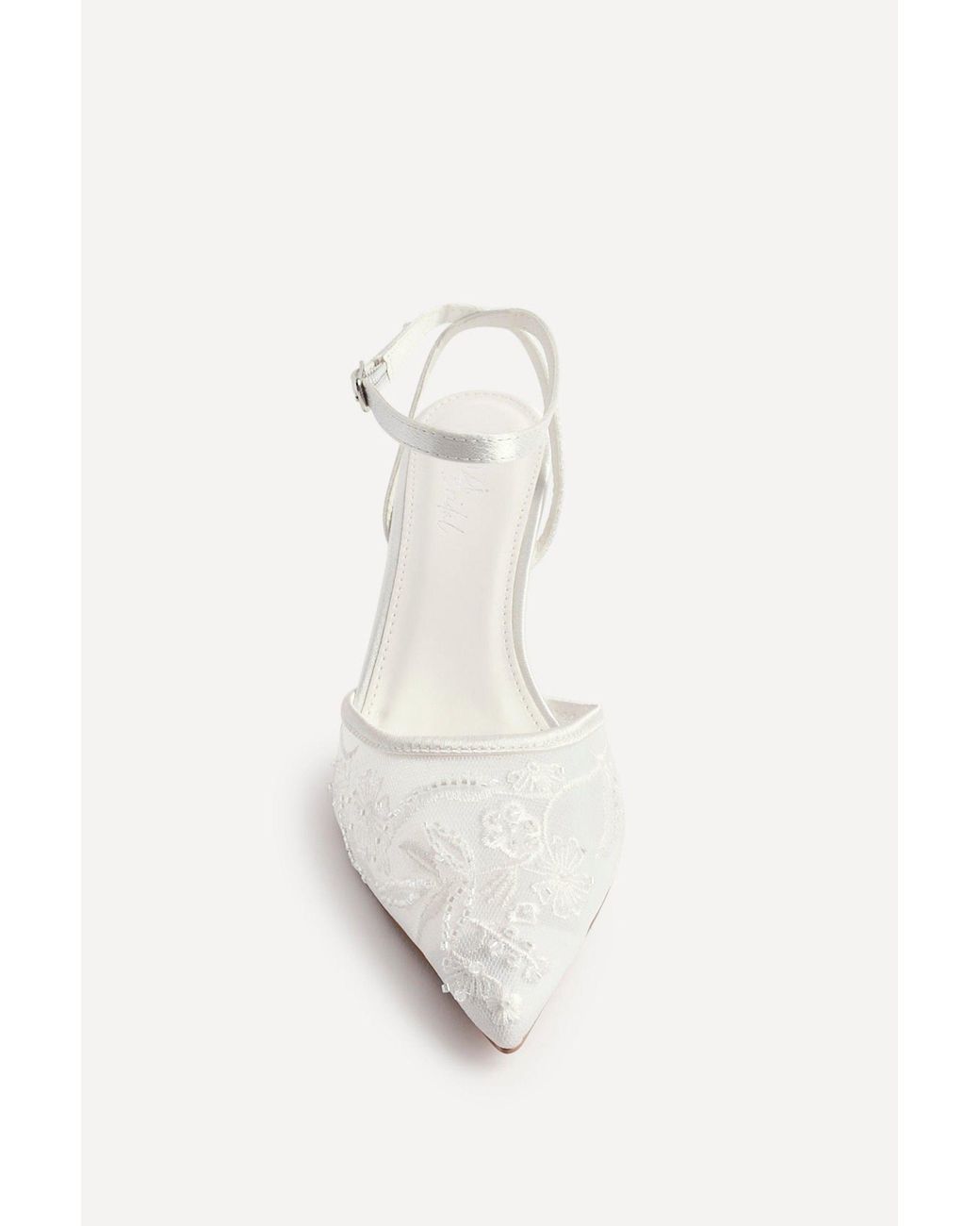 Linzi White Serenade Bridal Ivory Beaded Mesh Court Heels