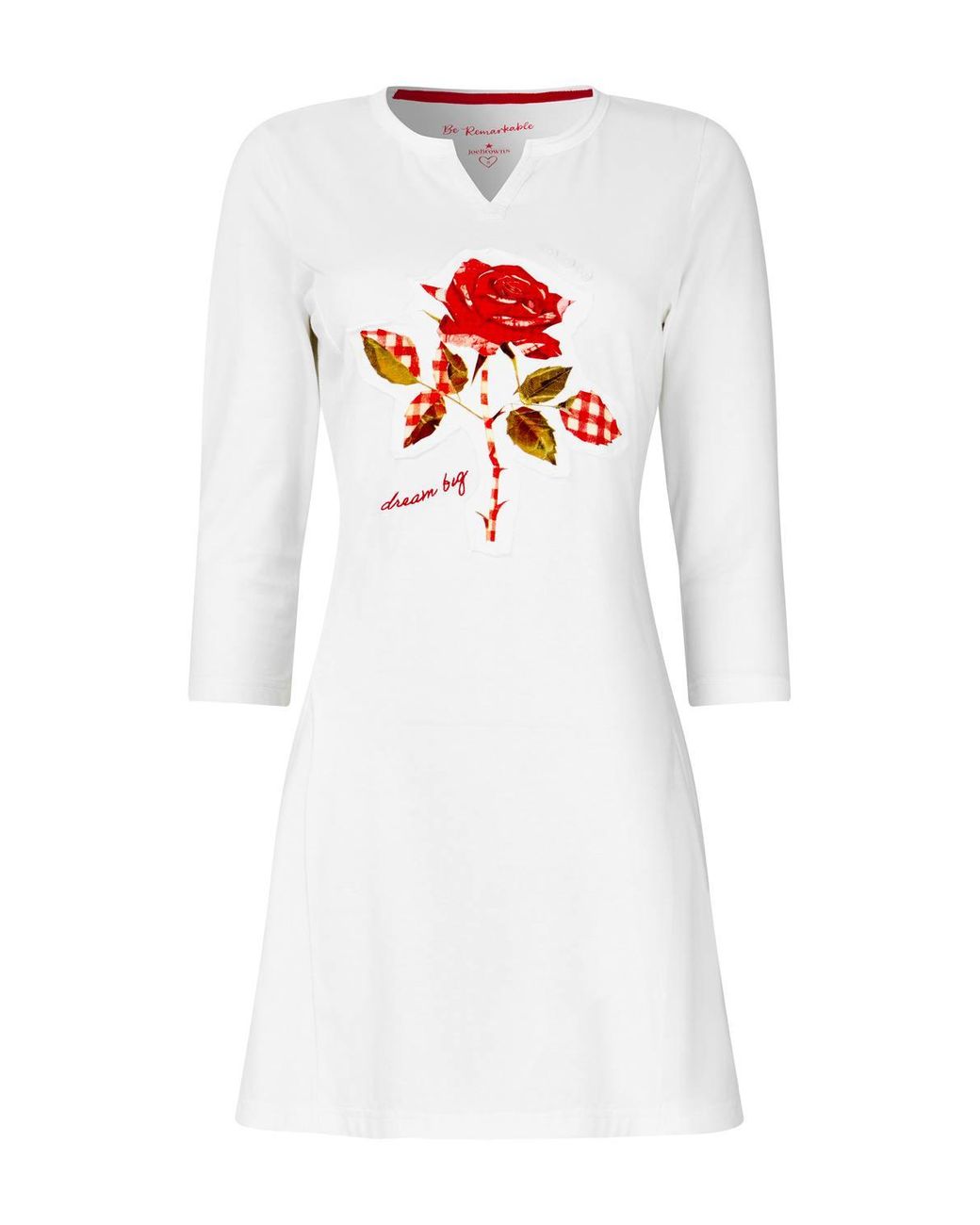 Joe Browns White Graphic Print Jersey Tunic Top With Godet Skirt Panels