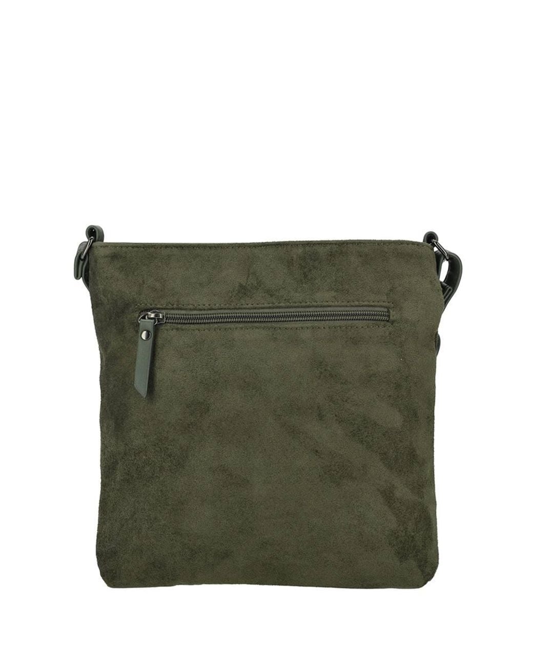 Enrico Benetti Green Norah Single Handle Faux Suede Shoulder Bag